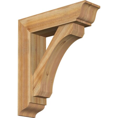 Ekena Millwork Legacy Traditional Rough Sawn Bracket w/ Offset Brace, Western Red Cedar, 8"W x 30"D x 34"H BKT0806X30X34LEC01RWR